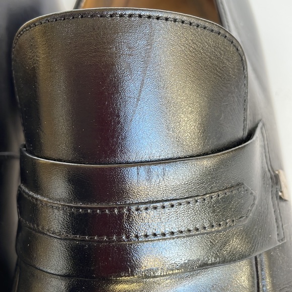 LOUIS VUITTON men’s black leather loafers in size 8 1/2 US, EUC - Picture 5 of 11